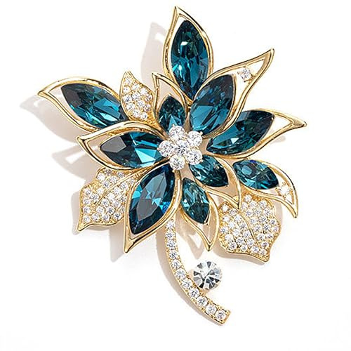 XSQD Broche Mujer, Mujer Broches creativos, Día de Madre Regalo, Broche de diamantes imitación de moda, Accesorios Regalos de joyería, aleación Decoración Brooch, flores Insignias pines