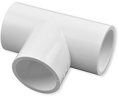 AQUADE Raccord en PVC - 50 mm - Raccord en T à 90° - Tuyau en PVC de 50 mm - Raccord de tuyau en plastique à coller pour installation d'eau, jacuzzi, jardin