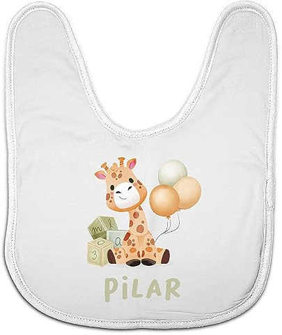 LolaPix Bavaglini per neonati. Bavaglino personalizzato con nome. Bavaglini originali. Bavaglino per bambini con chiusura in velcro. Regali personalizzati. Regalo originale. giraffa stellata
