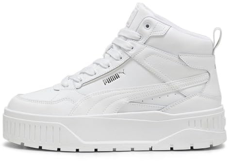 PUMA Women Karmen II Idol Mid Sneaker, PUMA White-PUMA White-PUMA Silver, 37 EU