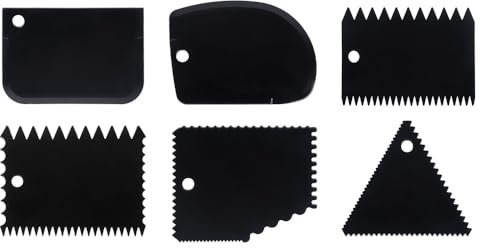 Ideen mit Herz Spatola strutturale e raschietto in plastica, set da 6 pezzi, spatola per colla, spatola per pittura, spatola per superficie, spatola dentata