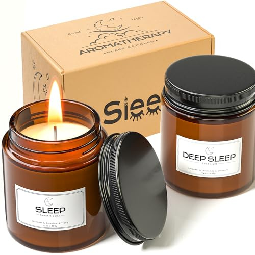 Candles, Scented Candles, Sleep Candles Gifts for Women, 200g*2 Lavender Scented Candles Gift Set for Anxiety, Lavender Promotes Sleep, Chamomile Relieves Stress, Relaxation/Birthday Gifts for Women…
