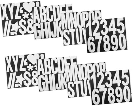 IMIKEYA 8 fogli adesivi con numeri e lettere per cassette postali e bidoni della spazzatura facile applicazione e pulizia design unico e funzionale personalizza il tuo spazio esterno