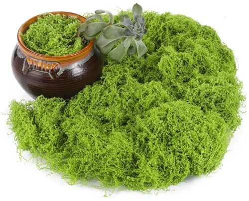Kunstmoos zum Dekorieren, Kunstmoos zum Basteln Künstliches Moos deko Kunst moos Fake dekomoos bastelmoos für Wand krippe Aquarium krippe Modellbau (Hellgrün 50G)
