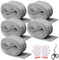Rppiup 5 Pack Steel Wool, 15m Wire Wool Mice with Work Gloves and Scissors, Ultra Fine Steel Wool Mice Blocker, 0000 Steel Wool for Filling Holes, Varnish, Rust, Rodent Control, Cleaning(3m/Roll) x 5