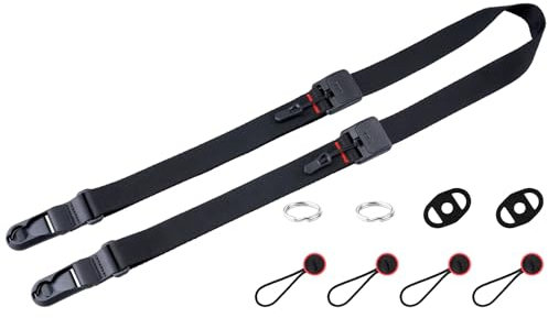 VKO Kameragurt mit Schnellverschluss-System, schnelle Längenjustage, ultraleicht, bequem, Vollformat-Kameragurt, Schultergurt für SLR DSLR digitale Kamera (Schwarz)