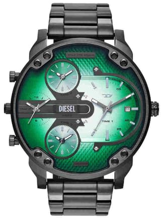 Diesel Mr. Daddy Watch for Men, Quartz Three Hand Multifunctional Movement with Stainless Steel Strap