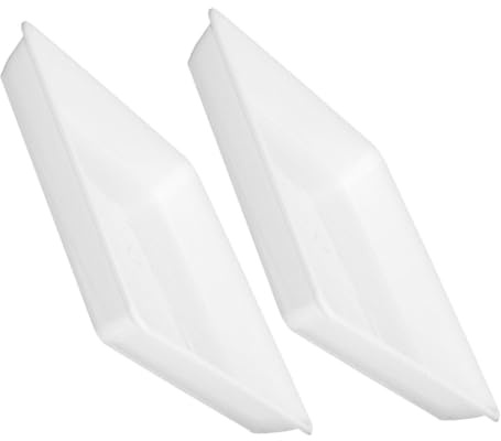 TOYANDONA Platos para Macetas Cuadrados De Plástico 30 Cm para Balcón y Exterior, Bandejas Antigoteo Resistentes Intemperie, Base Reforzada para Suculentas y Bonsáis, Pack De 2 Piezas, Color Blanco