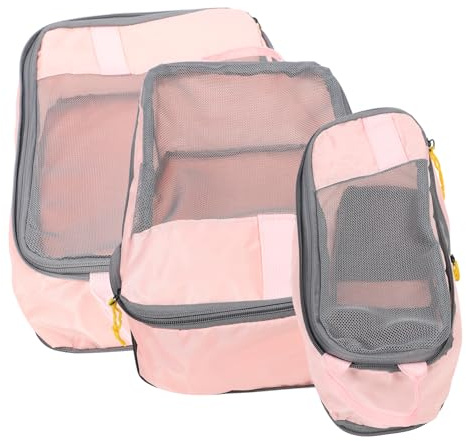 Hemobllo Set 3 Pezzi Cubi da Viaggio Oxford Organizer Valigia per Viaggi Compressi Sacchetti di Stoccaggio per Massimizzare lo Spazio in Valigia