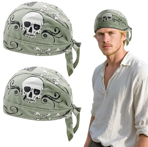 SAIIURV 2 Piezas Bandana para Hombre y Mujer, Sombreros Correr, Pañuelo para La Cabeza, para Motero, Transpirable, de Secado Rápido, Pañuelo Piratas para Correr, Senderismo, Escalada, Ciclismo (Gris)
