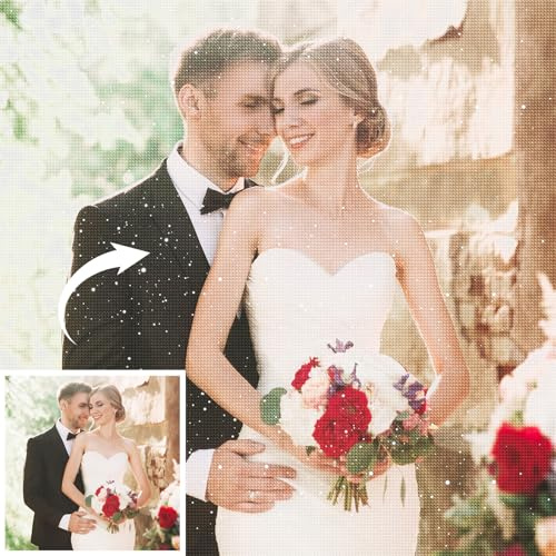 Rainsar Diamond Painting Personalizzato Foto - 5D Diamond Painting Kit Completo, DIY Arte per Decorazione Casa & Regalo per Genitori e Moglie, 30x30cm