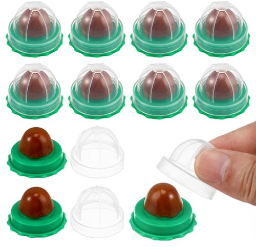Yardenfun 10 Piece Cat Snacks Candy Catnip Licking Ball for Kittens | 360 Degree Rotation with Cover, Wall Mounted Adhesive Backing, Silver Vine and Catnip Blend, Green