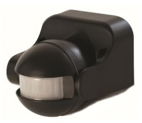 SCS Sentinel, HCN0044, Détecteur de Mouvement pour Éclairage Extérieur, Distance Détection 12 m en Champ Libre, Angle 180°, IP44, LightSensor Noir