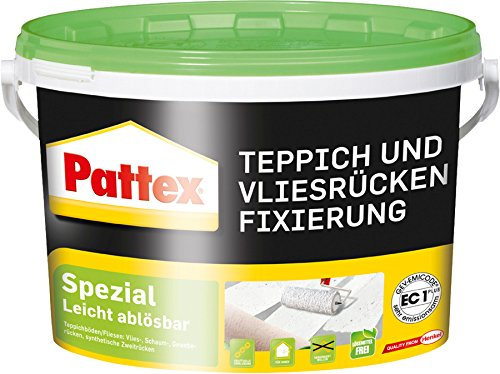 Pattex Teppich und Vliesrücken Fixierung Spezial, zum vollflächigen Fixieren von Teppichbelägen, lösemittelfrei- und geruchsarm, wieder abziehbar ohne Beschädigung des Untergrunds, 1 x 3,5kg