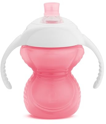 Munchkin Click Lock Trinklernbecher, mit kausicherem Trinkschnabel und Griffen, rosa, 237 ml