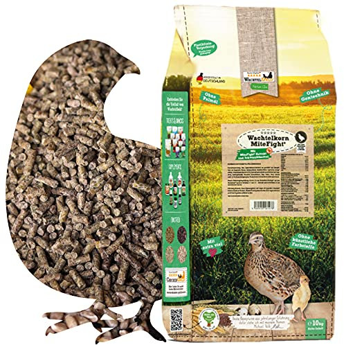 WachtelGold® Wachtelkorn MiteFight 10 kg – Anti-Milben Premium Alleinfutter für Wachteln, mit Schwarzkümmel, Leinsaat & Bierhefe, optimal mineralisiert, gentechnikfrei & ohne Palmöl