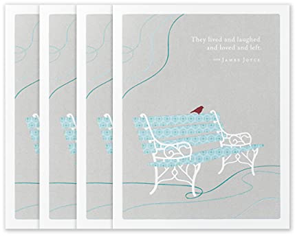 Compendium Positively Green 4-Pack of Sympathy Cards – They lived and laughed and loved… (Four Cards Total, One Design, with Envelopes)