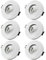 Lot de 6 cadres spots encastrables IP44 Étanches avec douilles GU10 Parfaits pour salle de bain, douche et extérieur Montage encastré pour lampes halogènes MR16 et modules LED(sans l'ampoule)