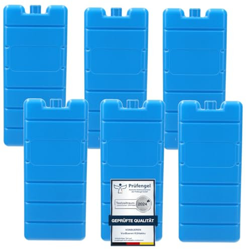 VonBueren 6 x Kühlakku je 200 g | ca. 16,5 x 7,5 x 2 cm | Kühlakkus für Kühltasche und Kühlbox