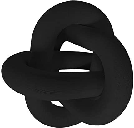 F Fityle Legno Catena di Collegamento Nodo Scultura Decor Centrotavola in Legno Artigianato Scaffale Decor Decorativo per Vassoio Country Home Tavolo, Nero