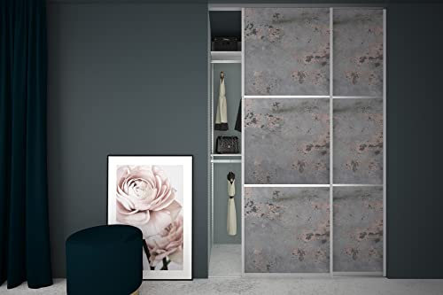 Alucabina - porta a 2 ante scorrevoli interno vano per cabina armadio - personalizzabili – Finitura legno vedi tabella - Larghezza fino a 200cm e Altezza fino a 286cm finitura a scelta