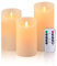 AiiBowy Led Kerzen [3er Set] Flammenlose Kerze Echtwachs Flackernde Dimmbar mit Fernbedienung Weihnachtskerzen LED Flammen 4/5/6” Tischdeko, Wohnzimmer, Weihnachten, Hochzeit, Party （Weiß）