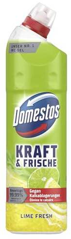 Domestos Kraft & Frische WC-Gel Lime Fresh sorgt für hygienische Sauberkeit im Badezimmer