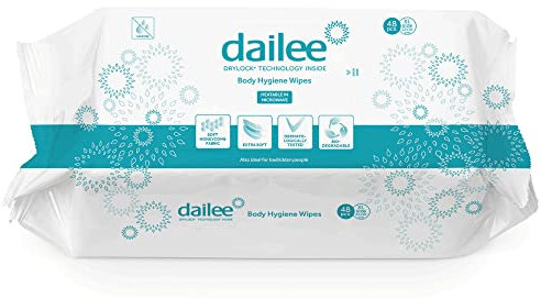 Dailee Toallitas Humedas XL - 288x Toallitas Humedas para la Higiene Limpieza Corporal de Adultos - Adultos, Ancianos, Discapacitados, Enfermos - 288 Toallitas Húmedas, 6 Paquetes