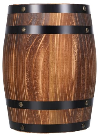 Kichvoe Décoration vintage en forme de tonneau de vin - En bois rustique - Pot de fleurs en forme de tonneau - Décoration de jardin pour jardin, terrasse, pelouse, cour - Décoration rétro