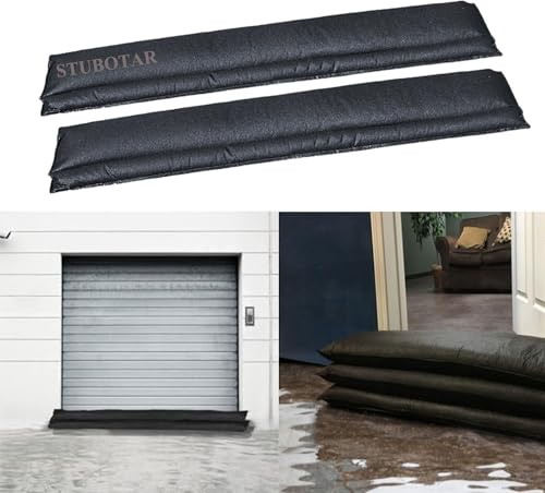 Stubotar 4PCS Barriera contro gli allagamenti, si attiva con l’acqua, assorbimento dell'acqua sacchi di sabbia attivi 20x150CM
