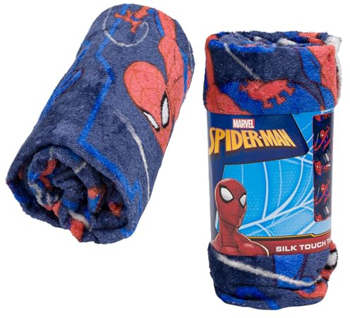 Northwest Spiderman Kids' Bed Silk Throw Blanket 40 x 50, Single, Blue, 91898