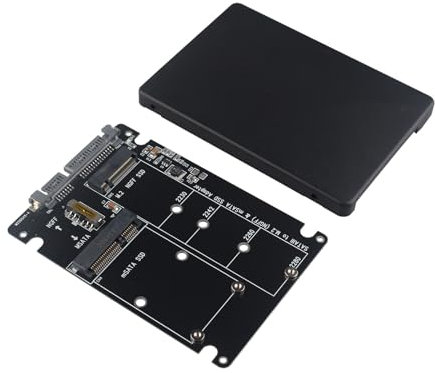 HALJIA Adattatore convertitore M.2 NGFF mSATA SSD a SATA 3 Adattatore per disco rigido 2 in 1 a 2.5 SATA 3.1 7mm Scheda di spessore 22 pin B & M Chiave M.2 NGFF a SATA Adattatore Supporto SSD mSATA/M