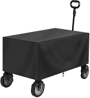 Housse de chariot de jardin pliable et imperméable en tissu Oxford pour extérieur, 97 x 61 x 56 cm (noir)