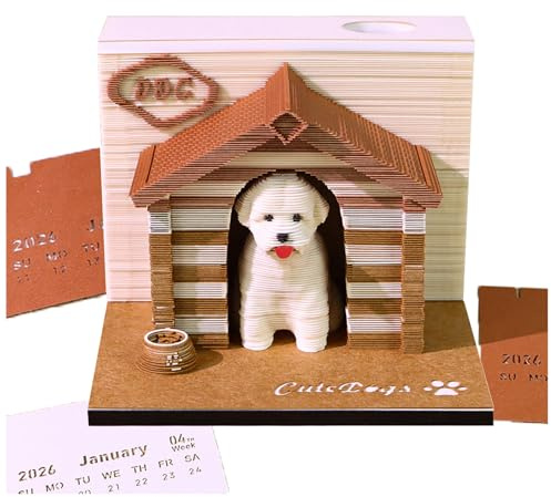 LeatherleafWorth 3D Timepiece Calendar 2026 Paper Art Memo Pad with LED Light – Tear-Away Desk Calendar for Record, Planner & Habit Tracker, Bookmark, Gift & Decorative Office Decor