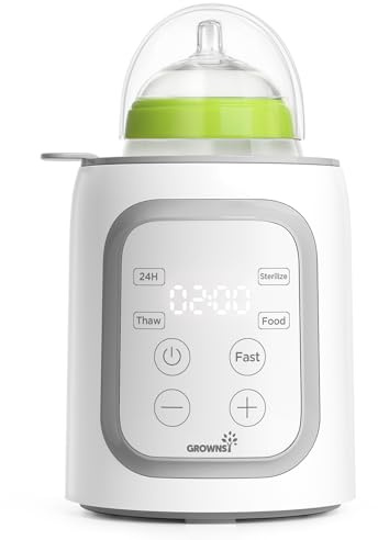 Grownsy Bottle Warmer 10-in-1 Fast Baby Bottle Warmer and Steriliser with LCD, for All Bottles, Milk Warmer for Breastmilk or Formula, BPA-Free, Smart Temperature Control and Automatic Shut-Off