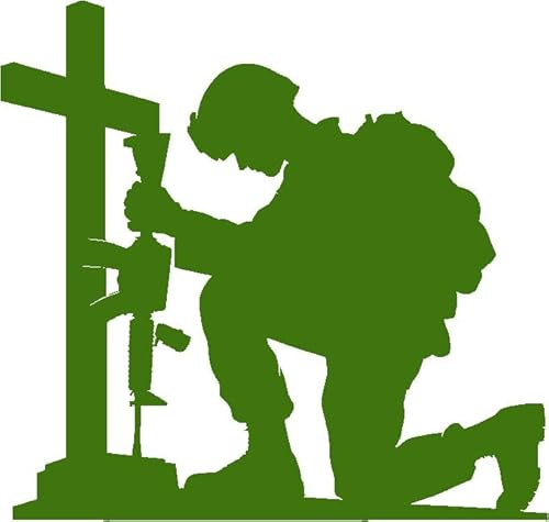 Hatcherabilia Lest We Forget Soldier UK Military Remembrance Car Stickers - Waterproof Decals - Laptops, Mirrors, Windows, Army Gifts (Green)