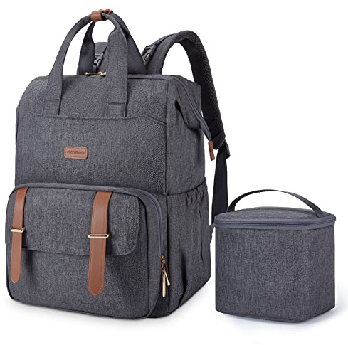 MOMMORE Changing Bag Backpack with Insulated Cooler Storage Bags, Baby Nappy Diaper Bags with 15.6 Laptop Sleeve for Travel Work, Mom Breast Pump Backpack, Fits Medela/Philips Avent/Spectra