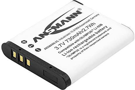 ANSMANN A-Oly Li 50 Li-Ion Digicam Akku 3,7V/730mAh für Olympus Foto Digitalkamera