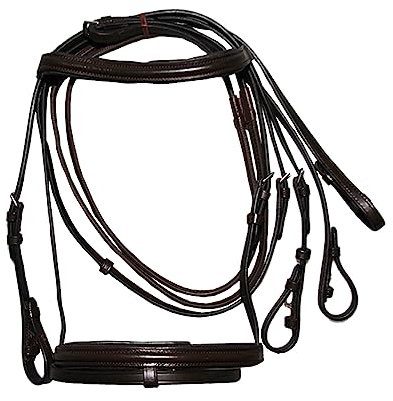 Caveçon rembourré Bride avec rênes Marron – Extra Petite