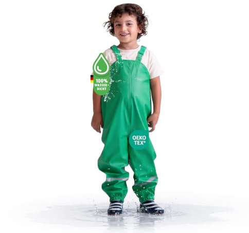 BMS Kinder Regenhose Softskin Buddellatzhose OekoTex Grün-74