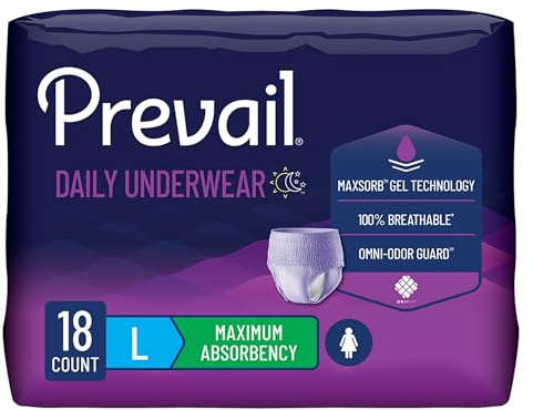 Prevail Proven | Large Pull-Up | Women's Incontinence Protective Underwear | Maximum Absorbency | 72 Count