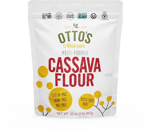 Otto's Naturals 100% Natural Cassava Flour Made from Yuca Root Bag, 2 Pound
