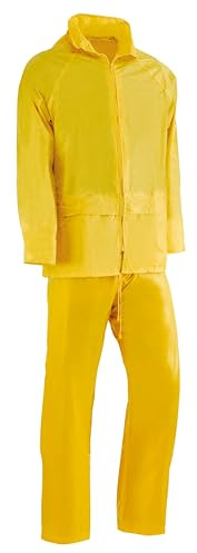 Juba Traje de agua completo 100% poliéster sobre recubrimiento de PVC de 0.18 mm, Amarillo - SIZE: L