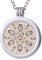 Morella Damen Halskette 70 cm Edelstahl und Anhänger mit Coin Blüte Zirkonia Silber 33 mm im Schmuckbeutel