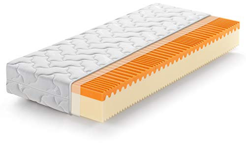 Marcapiuma - Einzelmatratze Prince Viscoschaum 90x220 Höhe 18 cm Orthopädische H2 Mittel Visco Kaltschaummatratze Abziehbar Bezug gegen Milbe Atmungsaktiv Made in Italy
