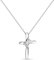 MIORE Schmuck Damen 0.05 Ct Diamant Halskette Kettenanhänger Kreuz mit Brillanten Kette aus Weißgold 9 Karat/ 375 Gold