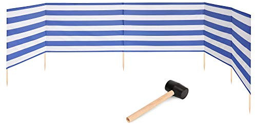 Garronda Strand Windschutz Sichtschutz 6m lang Plus Gummihammer GAEX001 (Streifen, 6 m)