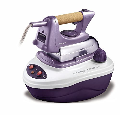 Necchi NS-CLUB300 - Ferro stiro professionale, caldaia acciaio inox 700 ml potenza 2000W, vapore in 5 min, potente vapore verticale capi appesi, manico sughero presa comoda, tasti separati