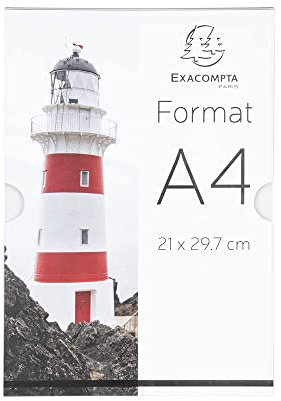 Exacompta - Réf. 84858HD - 1 porte-visuel mural A4 vertical pour afficher les photos ou documents - (vissable et collable) - en PMMA (acrylique) très haute transparence - Couleur cristal