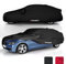 BUSHBOCK® Premium Autoabdeckung Indoor - Satin Schutzhülle Stoff - Abdeckplane Autoplane Autogarage Innenbereich - 2 Farben, 4 Größen (Schwarz, XL)